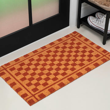 Harper Classic Farmhouse Checkerboard Coir Area Rug